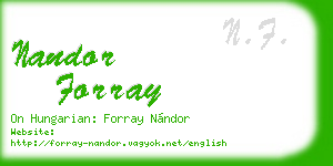 nandor forray business card